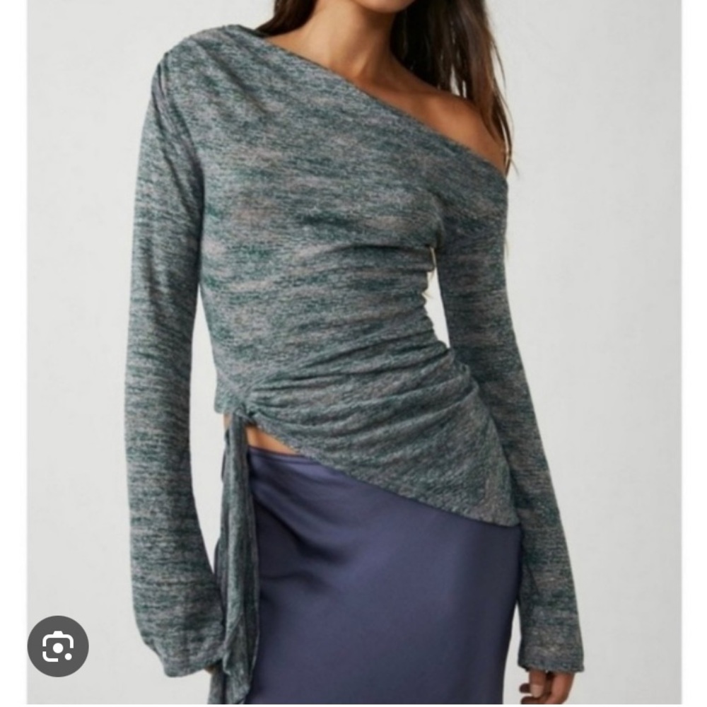 S Free People Golden Hour One Shoulder Knit Top